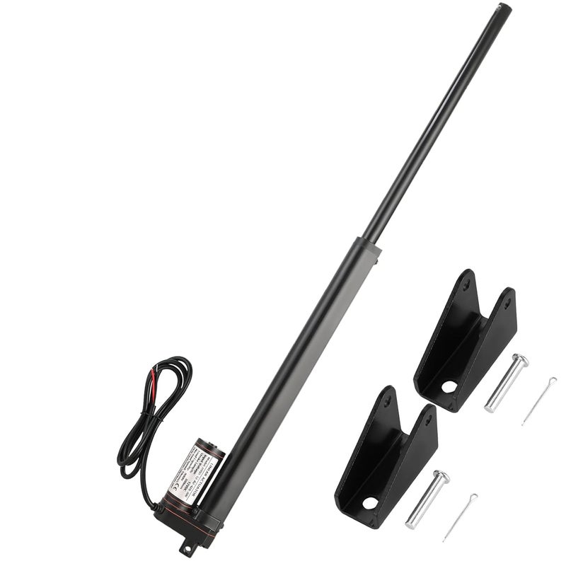 MYFULLY 12V Linear Actuator | 12" Stroke 202lbs/900N Load Heavy Duty Electric Actuator with Mounting Brackets for Solar Tracker, RV, Recliner, TV Lift, Auto Door Opener (12"/300MM Stroke Length) - Image 1
